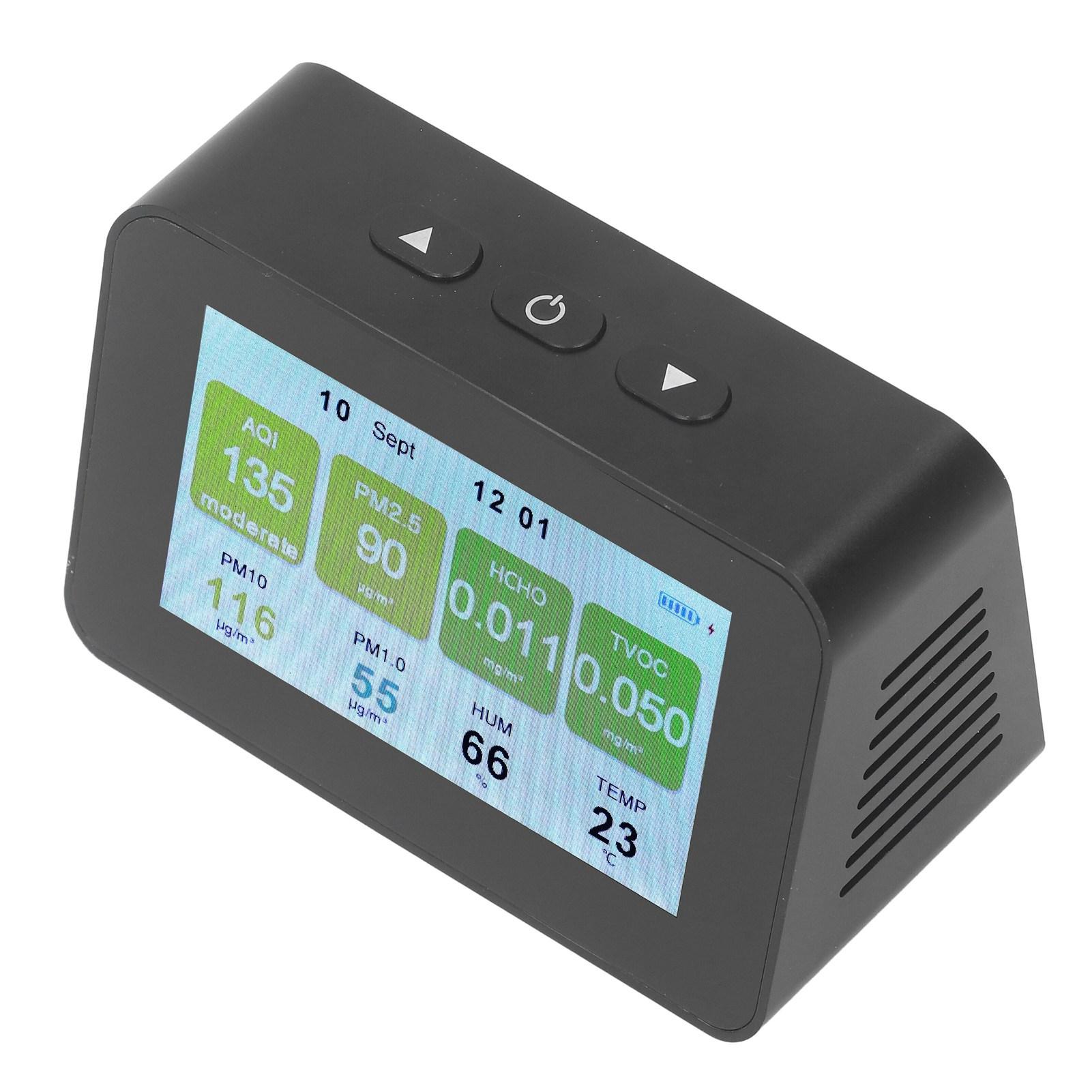 

Монитор качества воздуха для помещений Детектор PM2.5 PM1.0 PM10 Измеритель температуры и влажности Тестер со временем