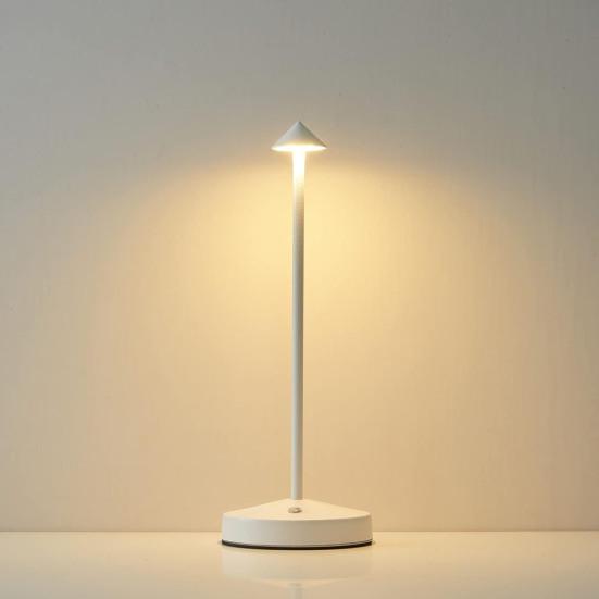 Lampă de birou din metal alimentată cu baterie, control tactil, fără pâlpâire, reglabilă, design anti-alunecare, lampă modernă de noptieră fără fir