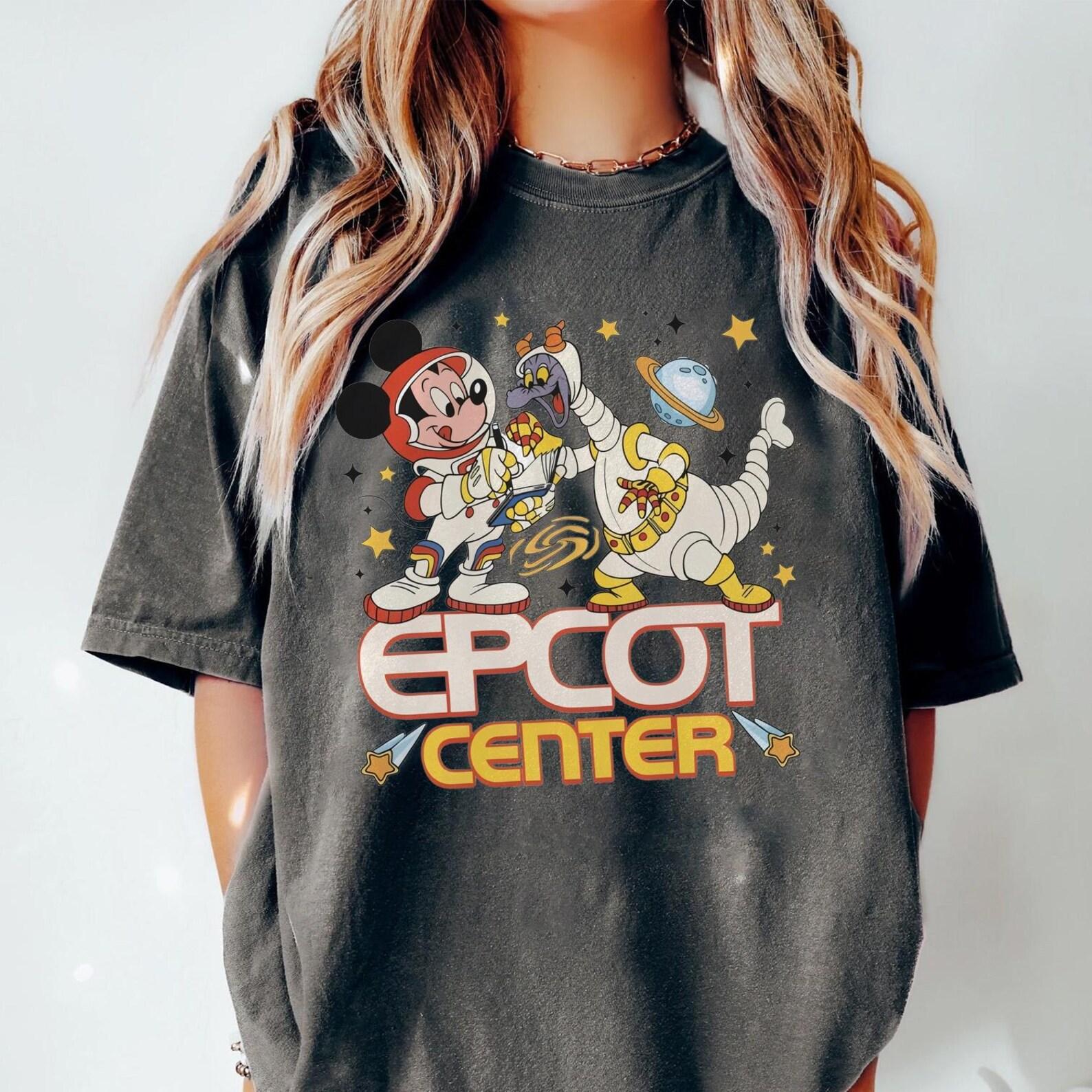 Vintage Comfort Colors Disney Epcot Mickey & Dragon Figt Astronaut 1982 Shirt, Funny Mickey And Friends T-Shirt, Magic Kingdom T-Shirt 140