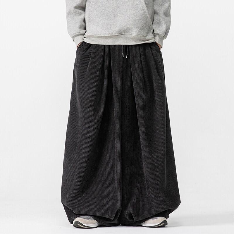 Spring New Large-size Chinese Style Loose Wide-leg Pants Japanese Corduroy Straight Harem Pants Men