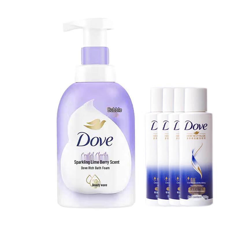 Dove Lime & Berry Scented Bath Foam & Shampoo Set