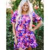 Summer New Holiday Puff Sleeve Dress Women 2025 Fashion Fashion Florals Print Knee-Length Skirt Women