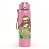 1PC Sloth Turtle Cute Cartoon Print 750ml Color Plastic Sports Water Bottle Leakproof Flip Straw Lid Suitable for Sports Office Home Use