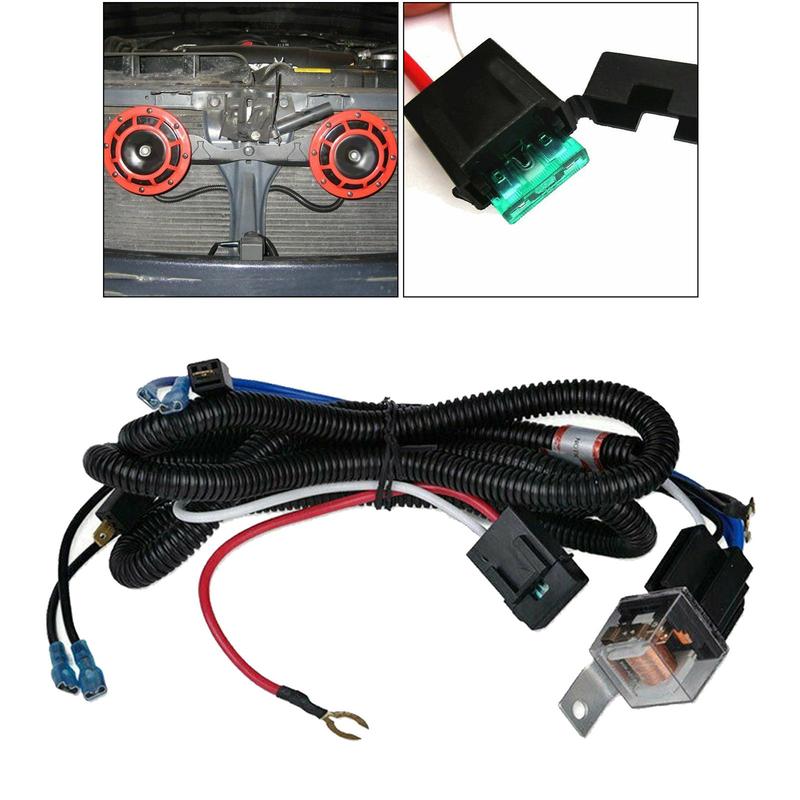 Car Horn Wiring Harness Relay Kit for Vehicle Truck Car Grille Mount, Easy to