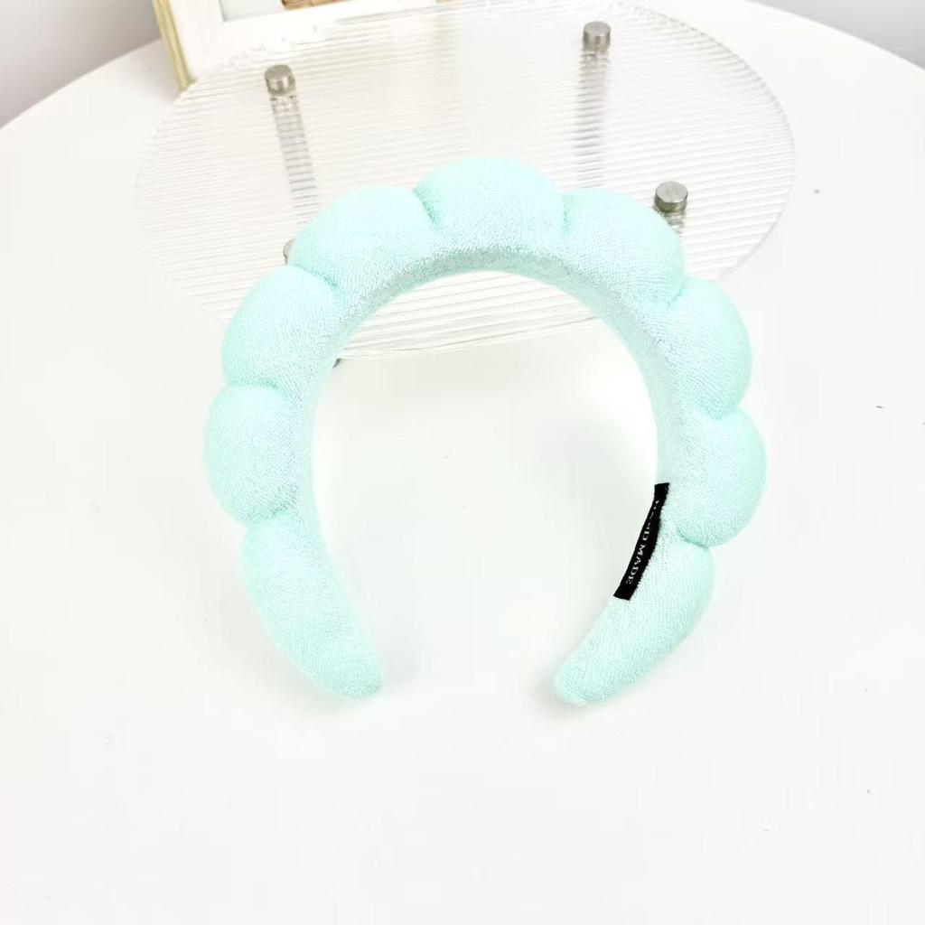 Women's Cute Blue Cloud Headband - Wide, High Skull Top for Face Washing