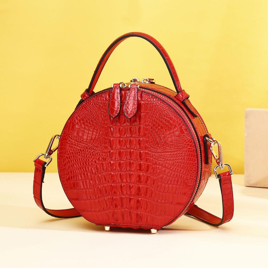 Damen-Tasche mit Krokodilmuster, Runde Kuchen-Tasche, Neue große Umhängetasche, Sommerliche Einzel-Schulter-Tasche, Tragbare Organiser-Tasche, Trendig