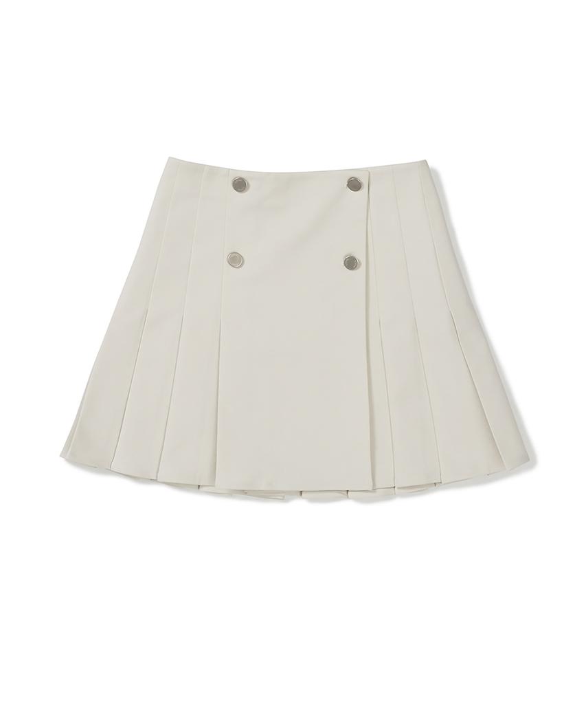 CLOVE [26Ss Clove] Classic Pleated Button Skirt (Light Beige)