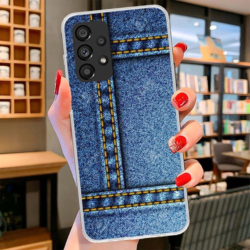 Jeans Cowboy Denim Printed Phone Case For Samsung Galaxy A17 A37 A57 A16 A26 A36 A56 A15 A25 A35 A55 A14 A24 A34 A54 A13 A23 A33