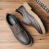 Fashion Men Fashion Casual Leather Shoes lace up Hot Sale Classic Flats Brand Male Outdoor Sneakers Work Oxfords Shoes Casuales flat