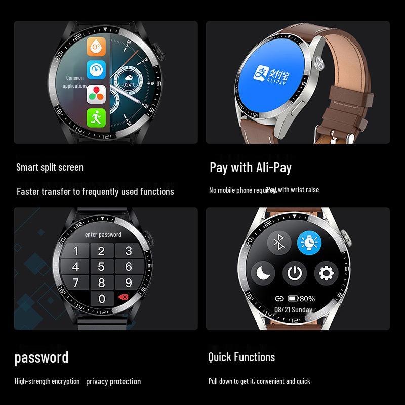 2025 Huaqiangbei Modell T05: High-End Smartwatch mit NFC, Wasserdicht, Multifunktional, Unisex-Design