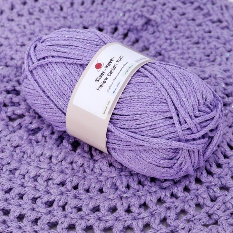 Hollow Craft Yarn for Crochet Hat and Handmade Bags, Flexible Knitting Yarn Roll for DIY Handbags and Weaving Project