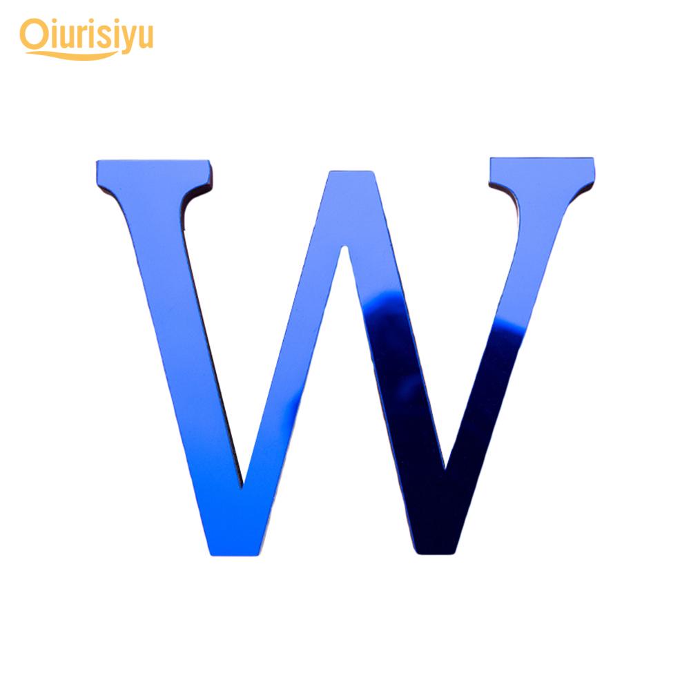 

AZ буква алфавита акриловая зеркальная настенная художественная наклейка W синий