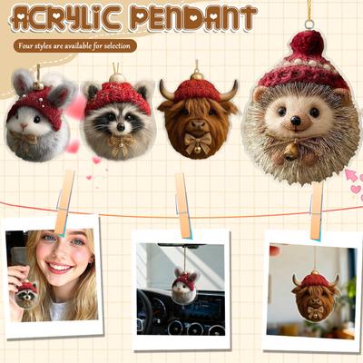 Cute Animal Pendants For Christmas, Acrylic Hanging Ornaments, Interesting Decorative Pendants, Holiday Gifts