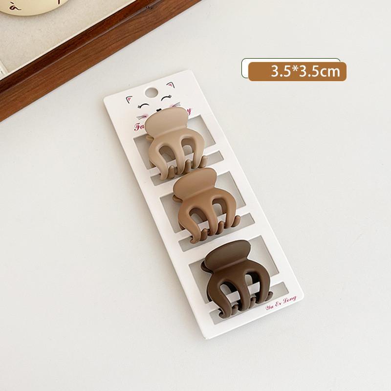 

3 шт./набор Маленький зажим для волос Матовый Геометрический Простой Заколка Зажим для волос Барретты Женщины Девушки Головной убор Аксессуары для волос Кофейный цвет