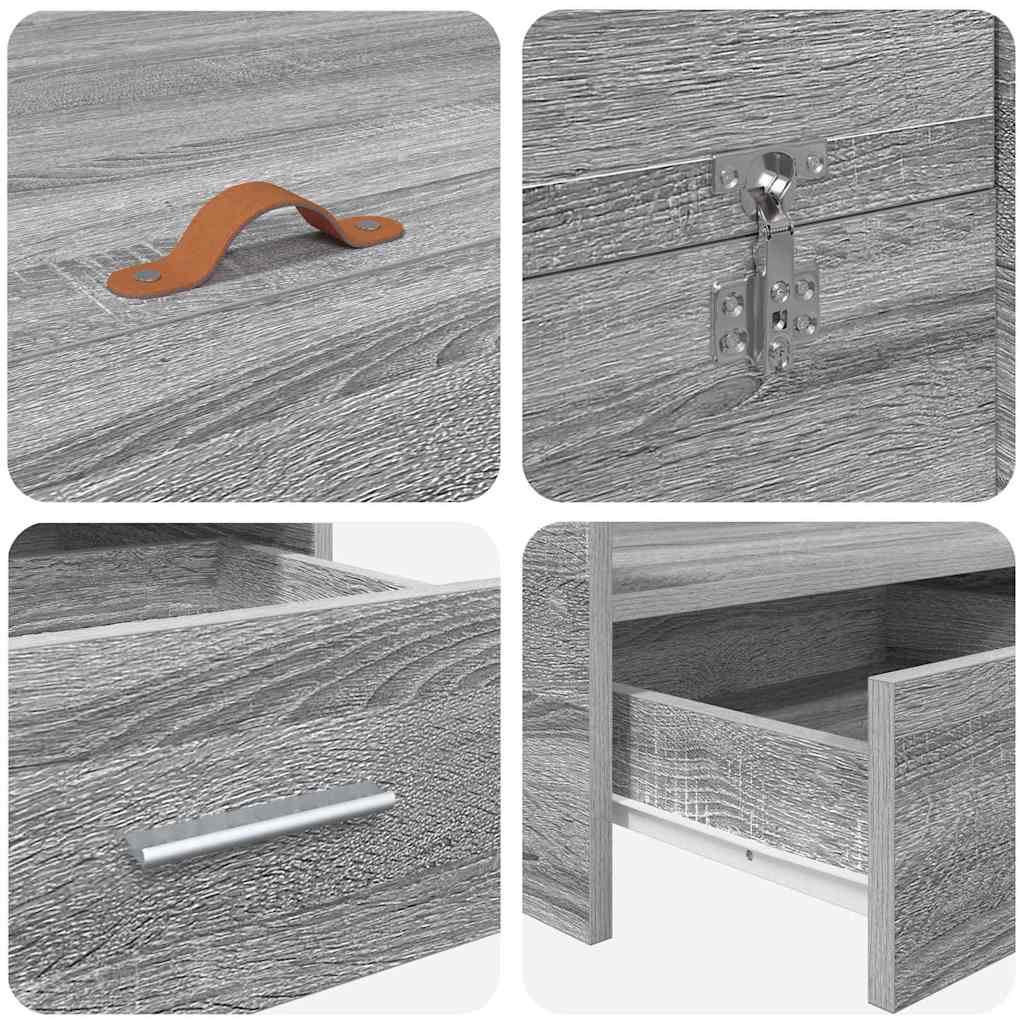Storage Bed Frame Grey Sonoma 180 x 200 cm