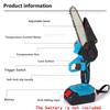 6 Inch Cordless Electric Chainsaw Handheld Garden Wood Cutting Power Tool 18V Battery Not Included Lightweight Logging Saw