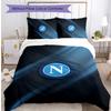 Set Lenzuola 3 Pezzi Stampato Napoli FC Traspirante Copripiumino con Federe Biancheria da Letto Decorativa per Camera da Letto Casa