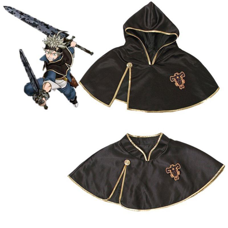 Black Asta Clover Outfit Short Cape Cosplay Costume Unisex Halloween Party Gift