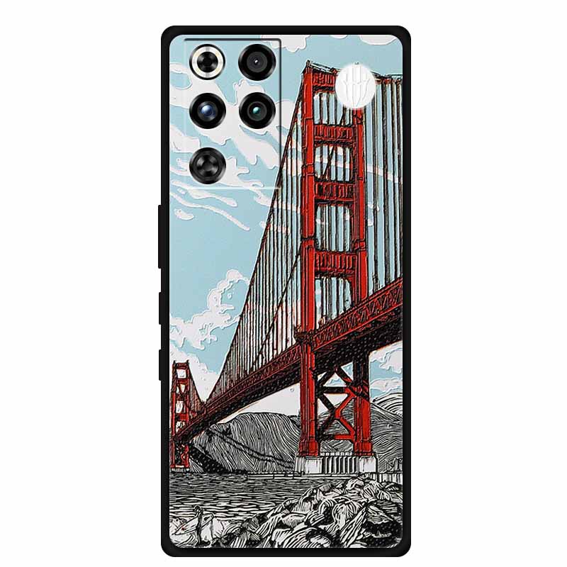 For ZTE Nubia RedMagic 11 Pro 5G Case 3D Emboss Flowers Relief Soft Black Silicone Back Cover For ZTE Nubia RedMagic 11Pro Funda