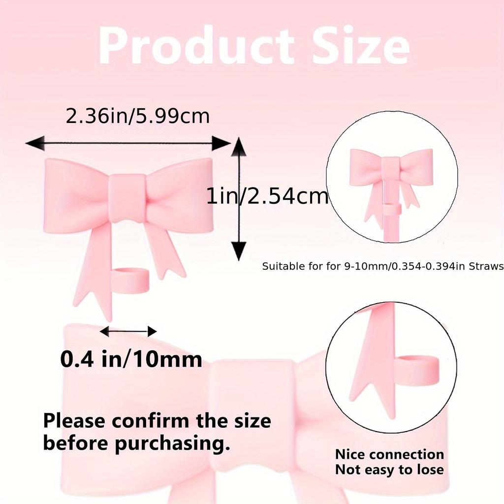 3Pcs Bow Straw Cap Covers Toppers Accessories for Stanley 30&40 Cups Silicone Boot Butterfly Charm Chain for Tumbler with Handle