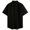 Calvin Klein Minimalist Embroidered Logo Comfortable Cotton Linen Blend Loose Short Sleeve Shirt Men shirts Space-Black J322948-BEH