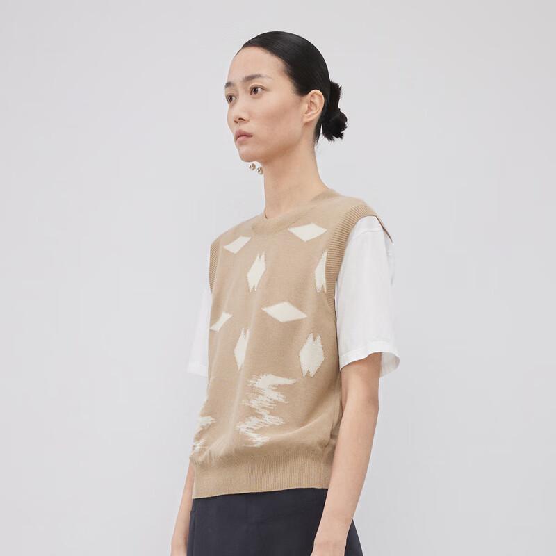 LESS 2023 Autumn Purl Stitch Short Sleeve Pullover