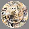 50 Pieces of Bread Cat Head Graffiti Stickers Personalized Funny Expression Packaging Water Cup Mobile Phone Stickers