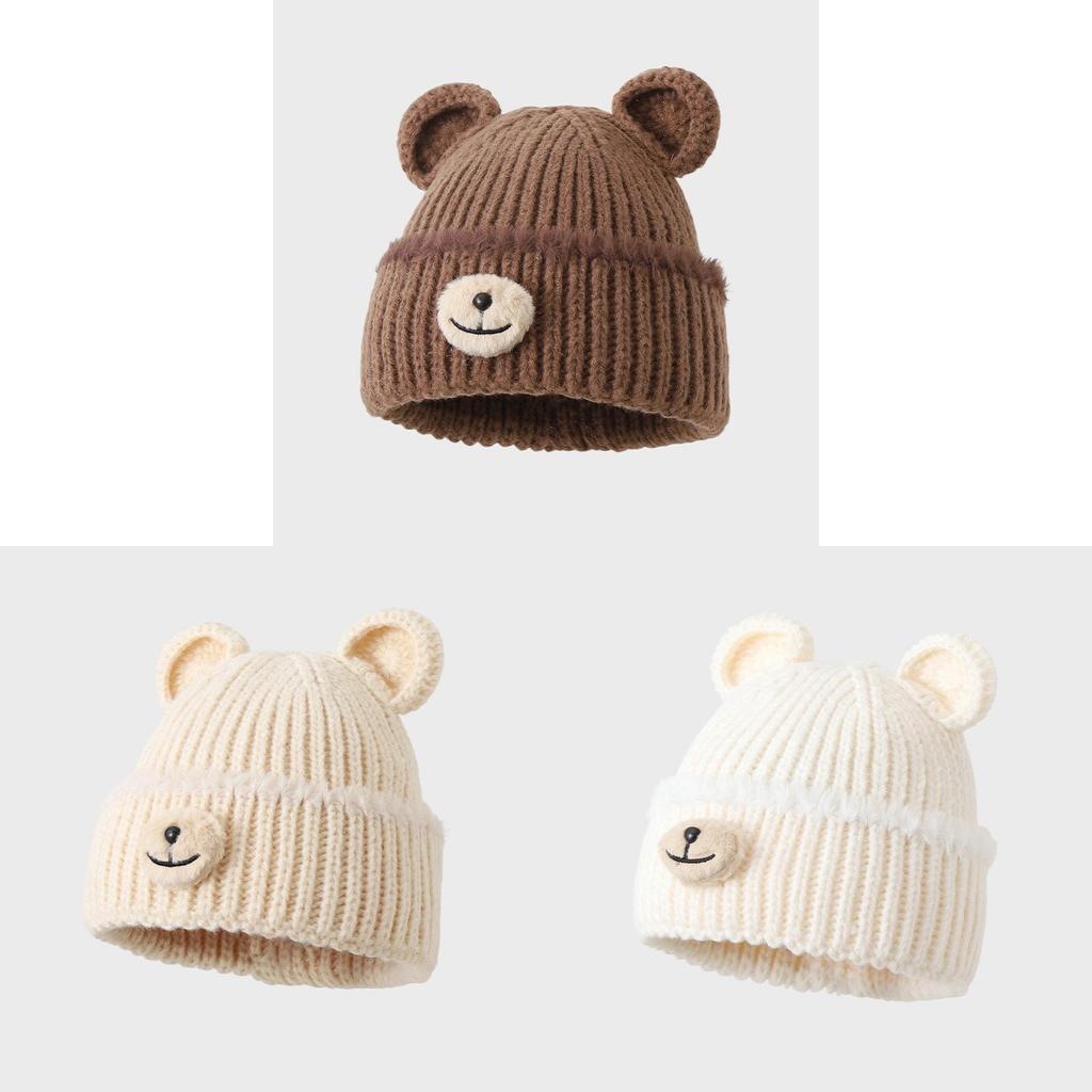 Cute Bear Hat For Women Winter Warmth Knit Windproof Cap For Casual Wear