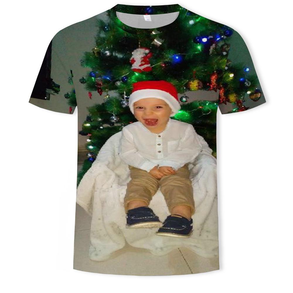 Tricou bărbați de Crăciun Imprimare digitală 3D Tricou cu mânecă scurtă Cămăși