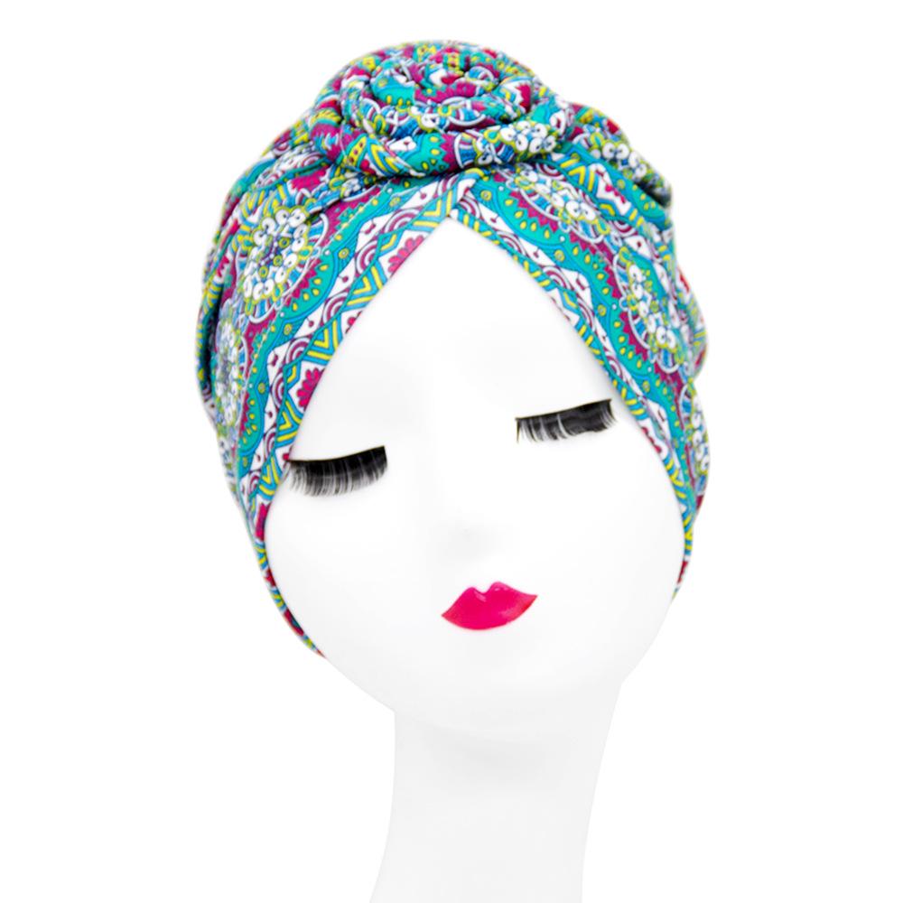 Stylish Donut Turban Hat: European & American Ethnic Swirl Design