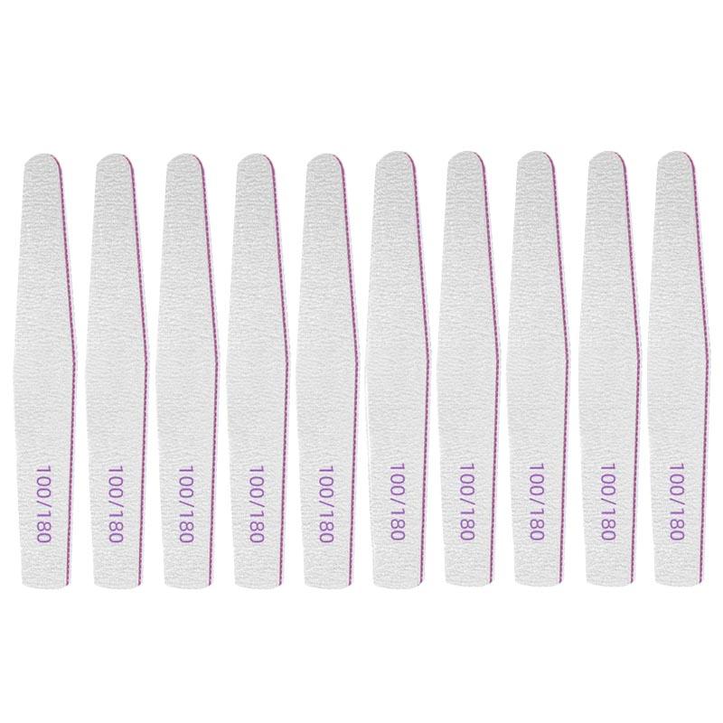 New Nail File Bufer 100/180 Grit Half Moon Nails Files Sanding Grinding Double Side Sandpaper Nail Manicure Tool ZJC04