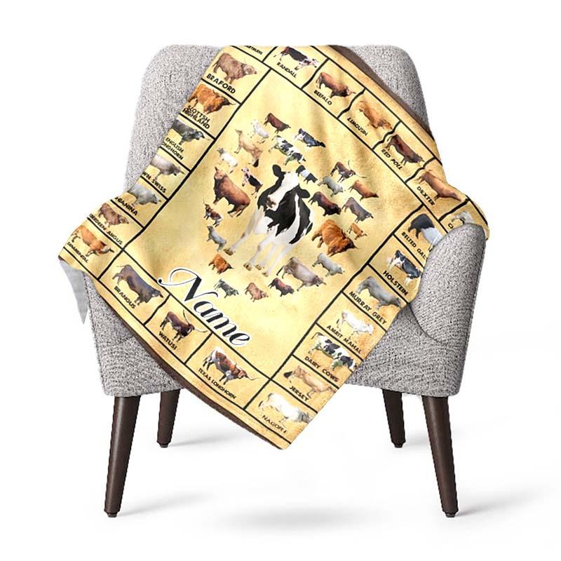 Types Of Cattle Customize Your Name Blanket Used For Chair Office Sofa Bed Camping Soft And Warm Giving Friends And Relatives Birthday Graduation Gift