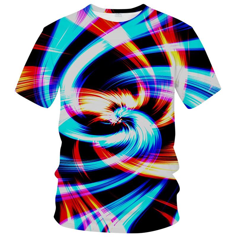 Magische Optische Täuschungs-Grafiken für Männer und Frauen 3D-gedrucktes Lustiges Kinder-T-Shirt Top Beliebte Sommer-Freizeit-Kurzarm-Kleidung
