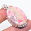 Natural Rhodochrosite Gemstone 925 Sterling Silver Jewelry Pendant 1.97" AP-14146