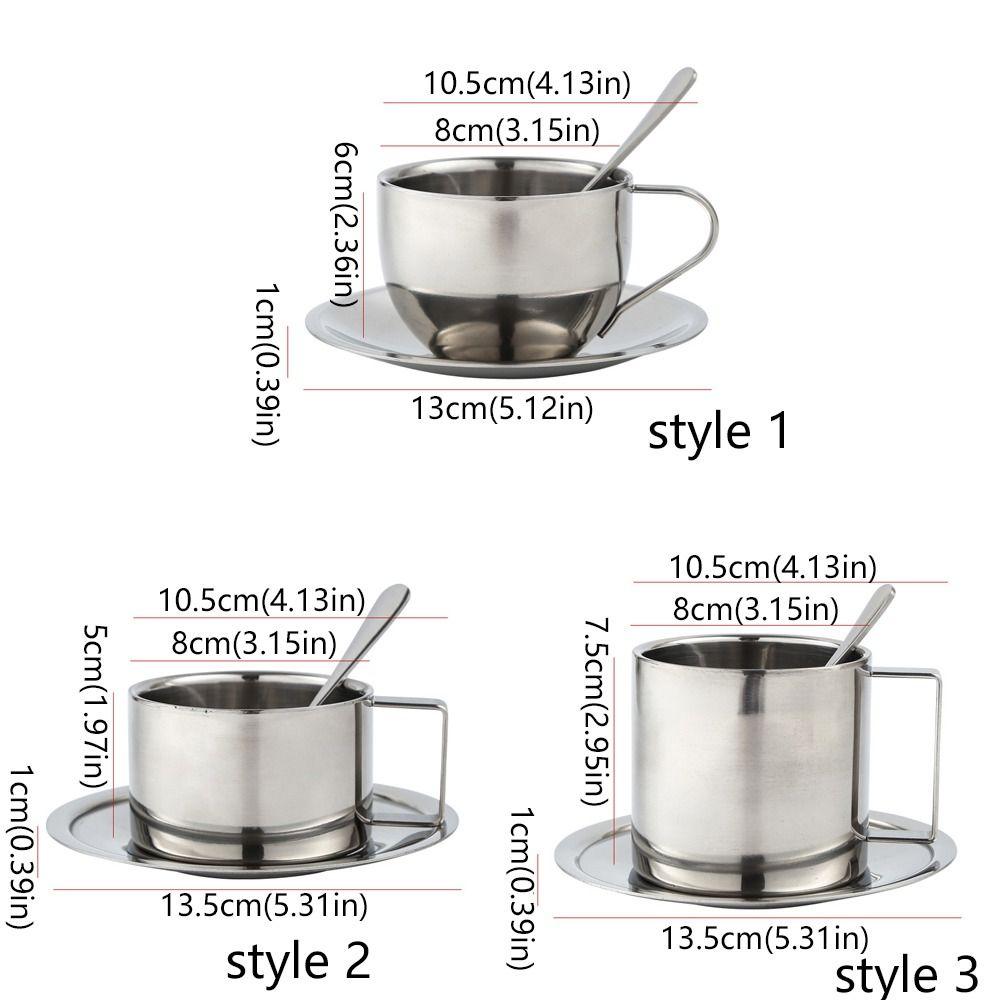 Stainless Steel Coffee Cup Set Double Wall Espresso Cup Portable Tea Cup  Office