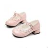 Elegant Lady Teenager Girl's Princess Footwear Korean Luxury Sequins Pearl Girl's Leather Footwear Low Heel Summer Shoes