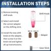 INFINAUTO Universal Car Shift Knob for Automatic and Manual Clear Pink with 2 1 Set Vehicles, Acrylic, Adapters,