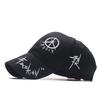 Hut Damen Koreanische Version Vielseitig Graffiti Schwarz-Weiß-Spleißkappe Sommer-Baseballkappe Herren Fünfzack-Sonnenkappe