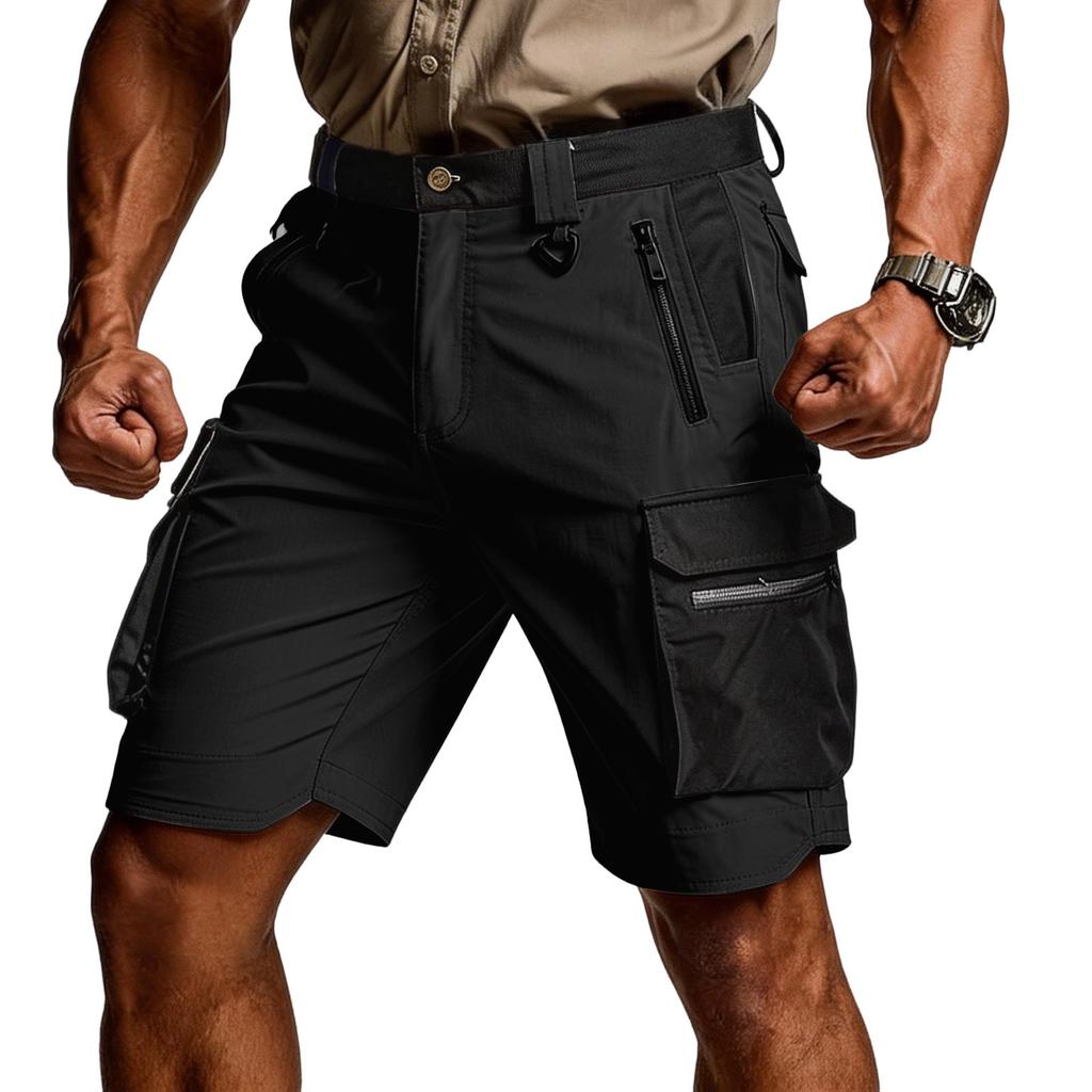 Heren Stretch Casual Werkbroeken, Lichte Golfbroeken, En Elastische Werkshorts Met Meerdere Zakken