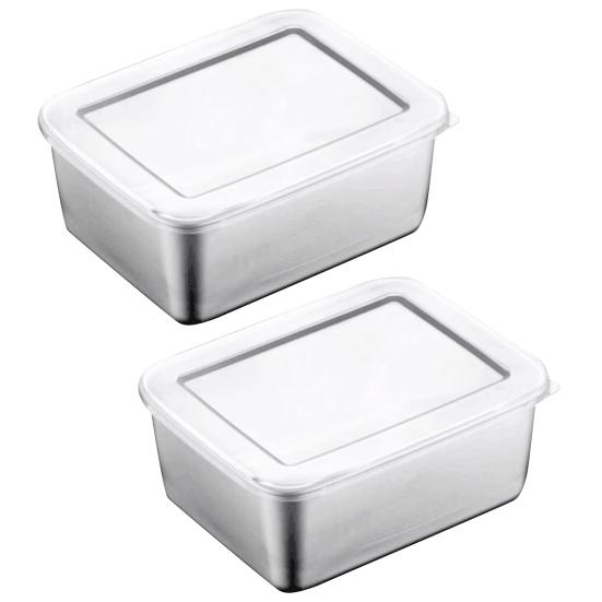 Stainless Steel Food Storage Containers Airtight Snack Containers with Lid Stackable Lunch Box for Camping Picnics School
