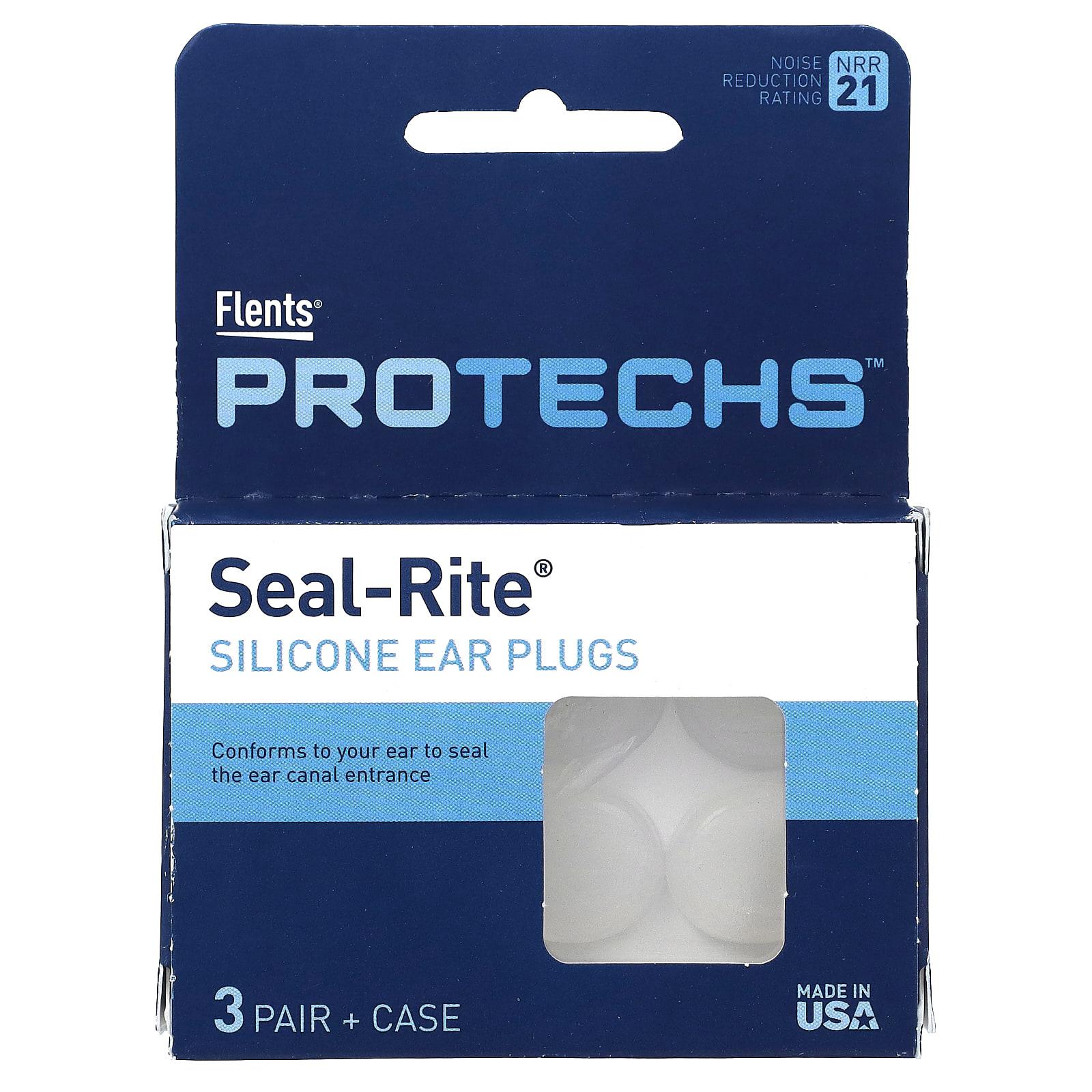 

Protechs, Sea-Rite Silicone Earplugs, 3 Pairs + Case