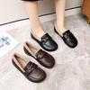 Real Soft Leather Velvet Women's Shoes Autumn and Winter New Soft-soled Comfortable Shoes Flat Leather Shoes Warm Cotton Shoes