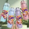 1PC Broken Heart Graffiti Art Print 750ml Color Plastic Sports Water Bottle Leakproof Flip Straw Lid Suitable for Sports Office Home Use