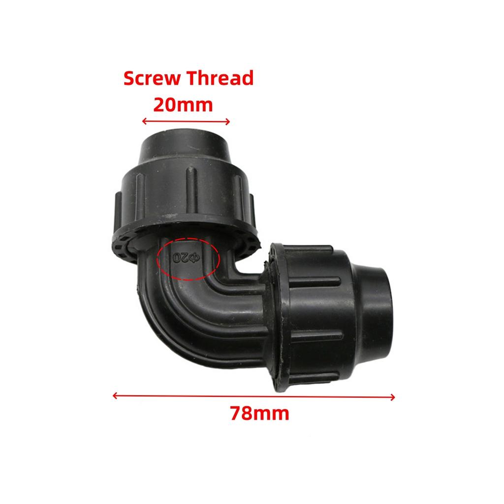DN20 DN25mm PE-Rohr Schnell-Winkelverbinder Kunststoff 1/2" 3/4" Rohr 90 Grad Schnellverriegelungsverbindung Garten Wasserkupplungs-Fittings 1 Stück