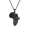 Stainless Steel Gold African Map Pendant Necklace Jewelry