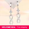ZDADAN 925 Sterling Silver Curve Eight Long Dangle Earrings for Women Fashion Party Jewelry Gift