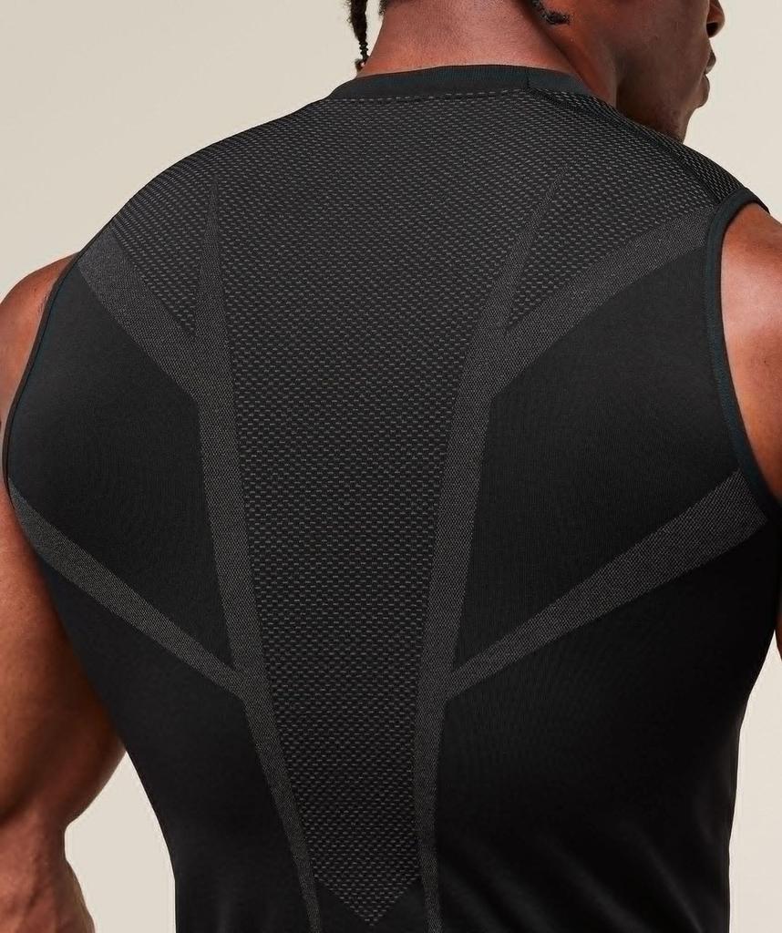 Męski bezszwowy szybkoschnący bezrękawnik do biegania