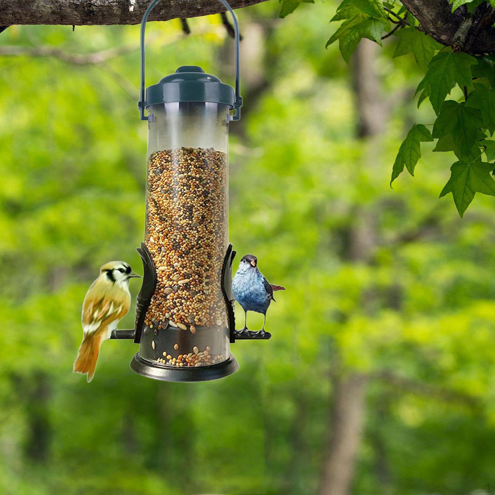 

Bird Food Dispenser Container Hanging Garden Fence Feeding Tool for Lawn Finch