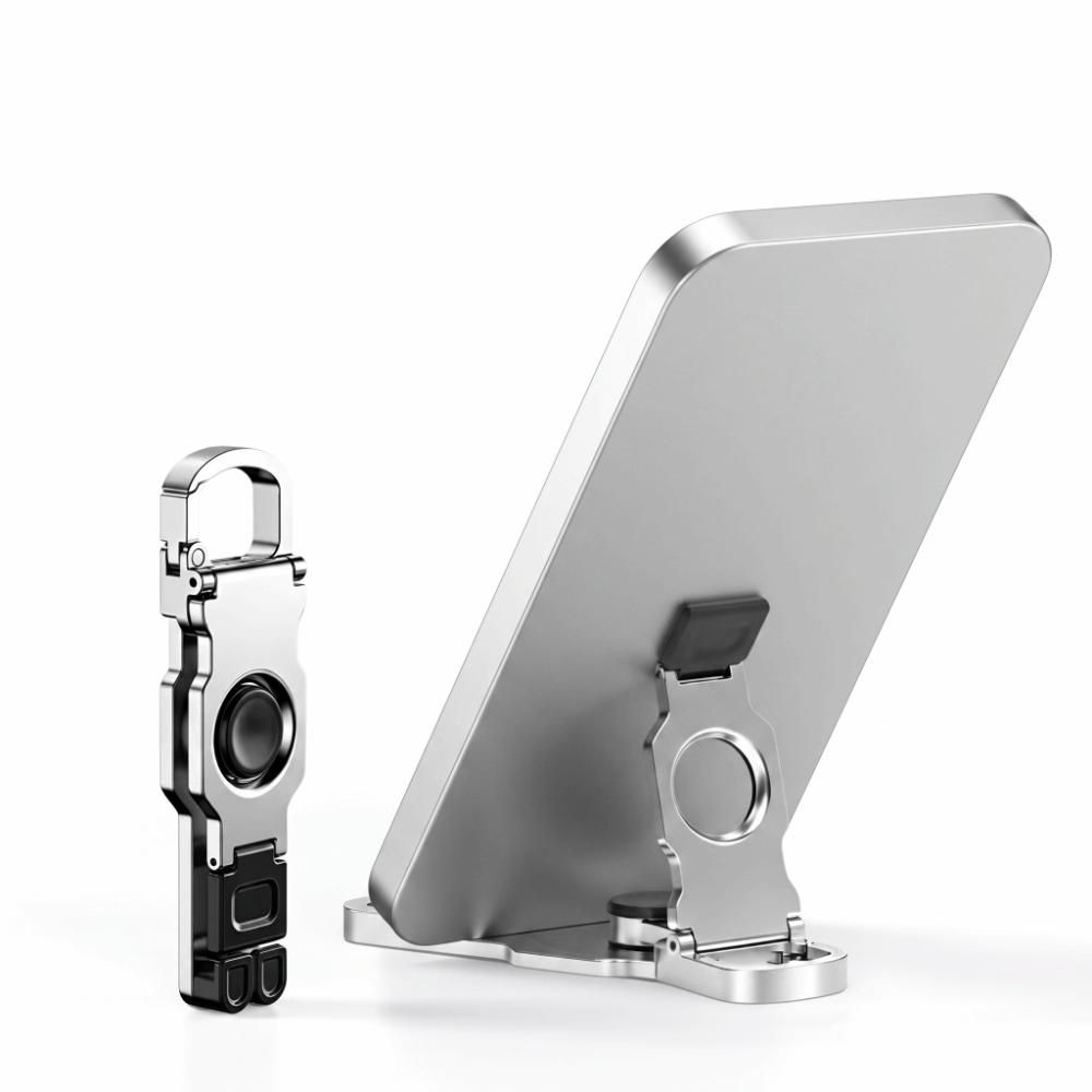 Foldable Cell Phone Holder Adjustable Desktop Mobile Phone Holder  Portable Carry серебряный