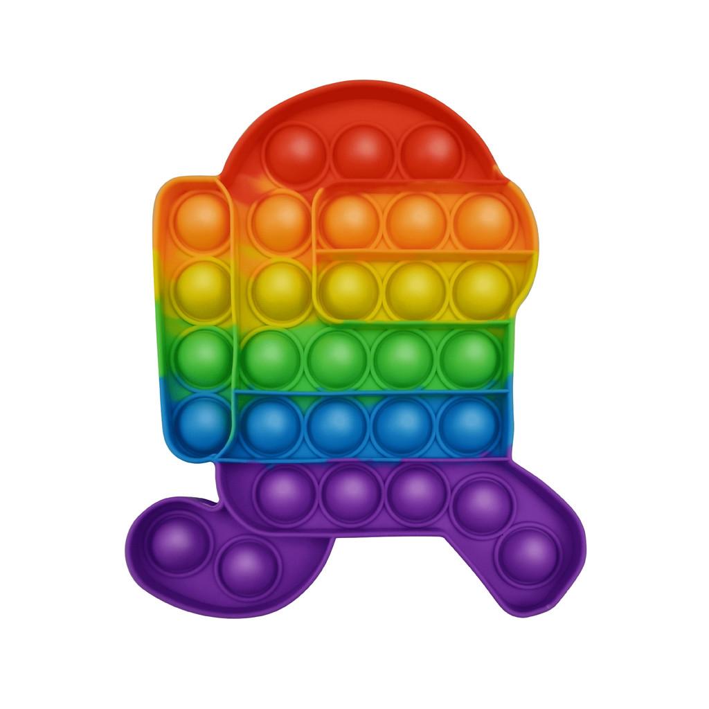 Innovatives 12cm Regenbogen Silikon Sensorisches Blasen Spielzeug Für Kinder Mit Bunten Formen